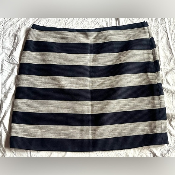 LOFT Dresses & Skirts - Ann Taylor LOFT Striped Navy Blue and Gray Women's Skirt Size 14